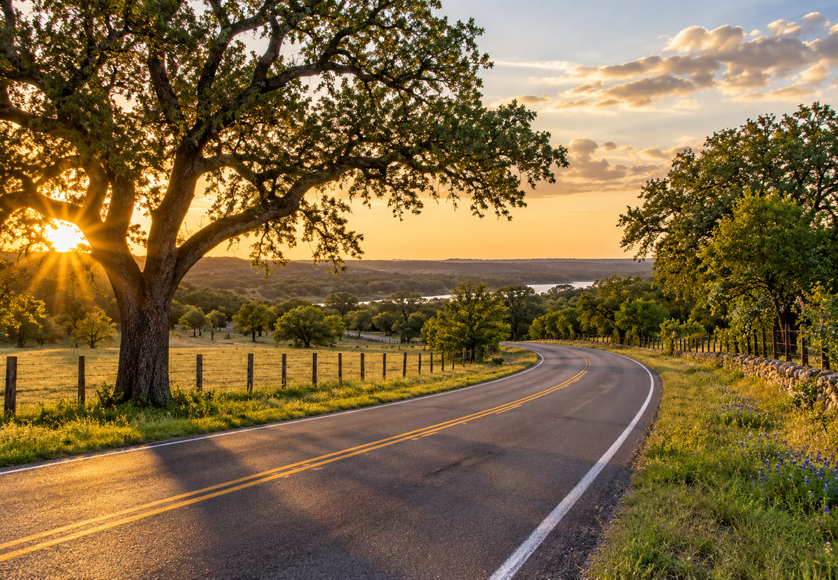 Central Texas rural roads and communities in Bastrop County, TX